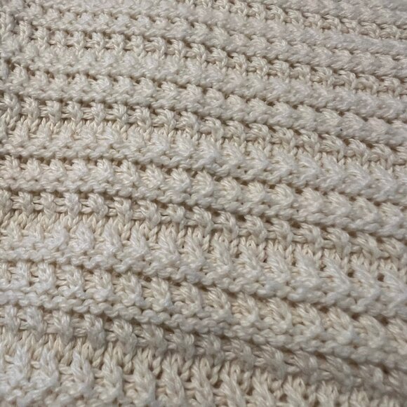 NWOT Line & Dot Cream Cropped Sweater Vest in Cotton Knit Size S - Picture 6 of 8